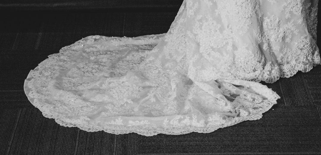 fit and flare lace wedding gown bride